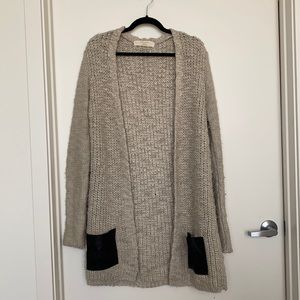 Oversized long, knit sweater cardigan